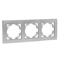 Валенсия Рамка 3-местная сталь | код EWM-G-303-30 | EKF