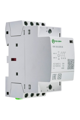 KM1.30.0.230.32 Модульный контактор 3НО контакта 32А (~/= 230В AC/DC) | код KM130023032 | РЕЛЕОН