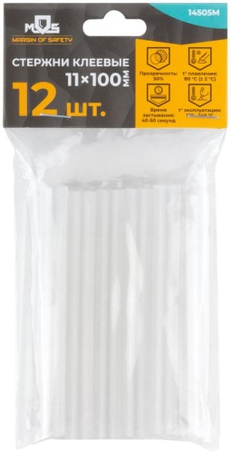 Стержни клеевые 11x100 мм, 12 шт., прозрачность 50% | код 14505М | FIT фото 3