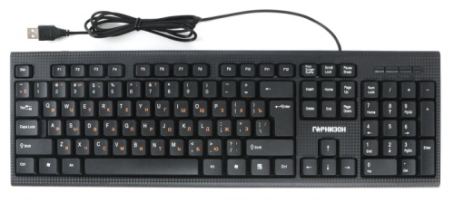 Клавиатура Гарнизон GK-120, USB, черный, поверхность- карбон, кабель 1.5м | код GK-120 | Гарнизон