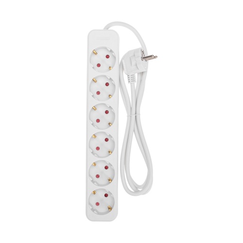 Удлинитель STANDARD 6 гнезд, 1,5м, 3х1,0мм?, с/з, белый REXANT | код 13-4043 | REXANT