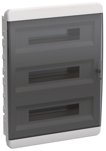 Корпус пластиковый ЩРВ-П-54 IP41 черн. прозр. дверь TEKFOR | код TF5-KP12-V-54-41-K01-K03 | IEK