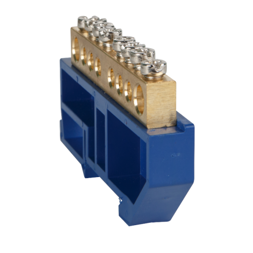 Шина с изолятором на DIN-рейку OptiKit BB-D-N-DIN-16-6х9-синий | код 277844 | КЭАЗ