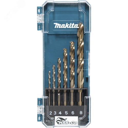 Набор сверл HSS-Co 6 шт. (2,3,4,5,6,8 мм) | код D-75758 | Makita