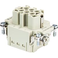 Розеточная контактная вставка REVOS, Size 6, Push-in фиксация, 6 полюсов + РЕ, 500 V, 16 A, материал контактов: медный сплав, покрытие контактов: серебро | код 70.405.0653.0 | Wieland