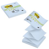 Блок самоклеящийся (стикер) POST-IT ORIGINAL Зима (Z-блок), 76х76 мм, 100 л., голубая пастель, R330-OPB | код 127318 | POST-IT