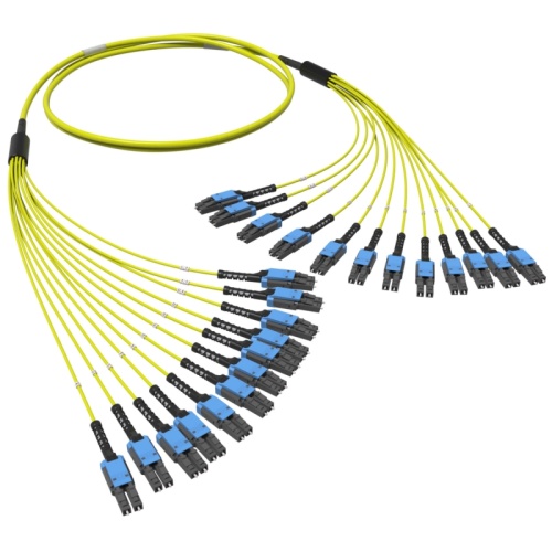 Оптическая разветвительная сборка 24ОВ 9/125 OS2, 12хLC-UPC Duplex Uniboot/12хLC-UPC Duplex Uniboot, 10м | код RNFLL24S10 | DKC