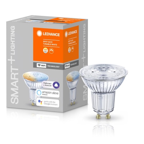 Лампа светодиодная SMART+ WiFi SPOT GU10 Tunable White 40 45град. 5Вт/2700-6500К GU10 | код 4058075485679 | LEDVANCE