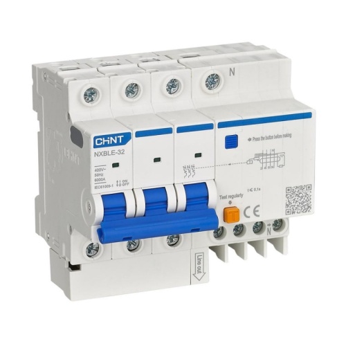 Диф. авт. выкл. NXBLE-32 3P+N C16 30mA тип AC 6kA соответствует стандарту ROHS | код 819512 | CHINT