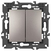 Выключатель 2-кл. Elegance 14-1104-16 250В 10АХ титан Эра Б0065803