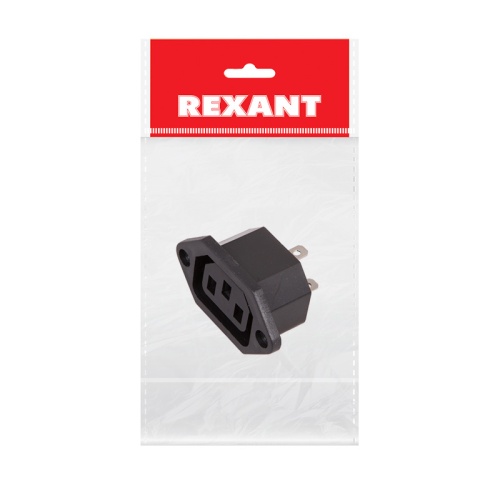 Сетевое гнездо на корпус (1 шт. ) (пакет БОПП) REXANT | код 11-0002-9 | REXANT
