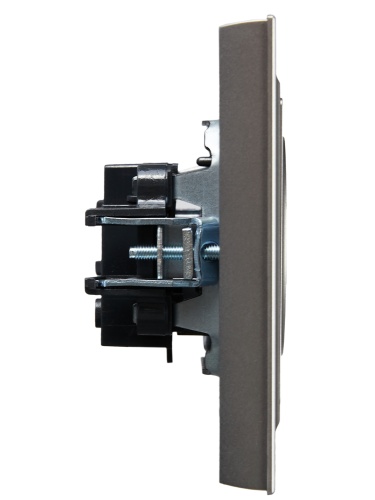 Розетка СП BRITE РСР10-1-0-БрС 10А в сборе без заземл. без защ. шторок сталь | код BR-R10-10-K46-F | IEK фото 5