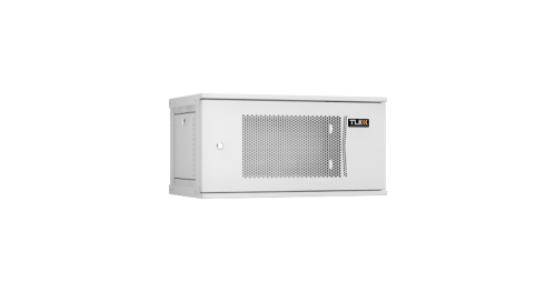 Настенный разборный шкаф TLK 19, 6U, перфорированная дверь, Ш600хВ303хГ350мм, 1 пара монтажных направляющих, серый | код TWI-066035-R-P-GY | TLK
