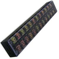 Клеммная колодка винтовая с крышкой RUICHI TB-4512, 24 контакта, М5, 45 А, 600 В, -40…+80 °С, корпус пластик модифицированный | код 65287 | Ruichi