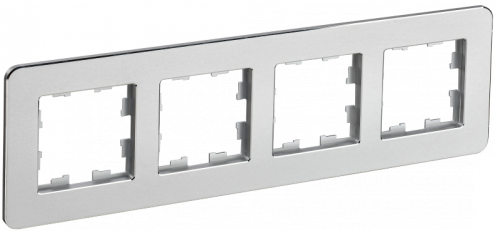 BRITE Рамка 4-мест. РУ-4-1-Бр металл алюм. RE IEK | код BR-M42-M-01-K47 | IEK