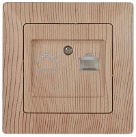 Розетка информационная RJ45, СУ, Solo, сосна, 4-303-11 | код Б0043388 | ЭРА