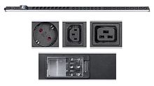 Cabeus PDU-32-10S-10C19-8C13-B-T Блок розеток для 19 шкафов, вертикальный, 10 розеток Schuko, 10 розеток IEC 320 C19, 8 розеток IEC 320 C13, 32А, автомат защиты, алюминиевый корпус, клеммная колодка | код 9547c | Cabeus