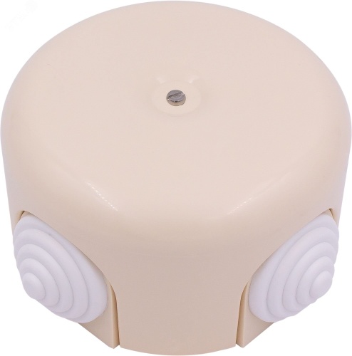 Коробка распределительная 78мм, пластик, цвет Песочное золото с кабельными вводами | код B1-521-24-K | Bironi