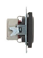 Розетка RAIN с защитой от детей керамика черный графит матовый механизм | код 703-4188-124 | LEZARD