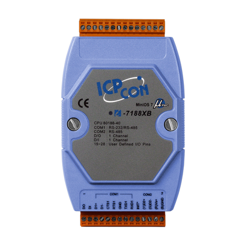 I-7188XB-512 CR Embedded Controller with two communication port, developing tool kit, With 512 k flash, | код 00-01145242 | ICP DAS