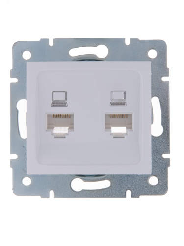 KARINA Розетка компьютер+телефон белая (10шт/120шт) | код 707-0288-143 | Lezard