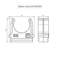 Крепеж-клипса для труб АБС-пластик сосна д20 в малой упаковке (10шт/1000шт уп/кор) | код PR13.0055 | Промрукав