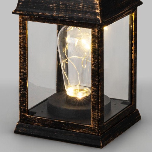 Фонарь декоративный 10.5х10.5х22.5см тепл. бел. со свечкой корпус бронз. Neon-Night 513-053 фото 5