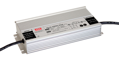 Источник питания AC-DC, 480Вт, IP68, вход 90…305В AC, 47…63Гц/127…431В DC, ККМ, выход 24В/20А, изоляция 3750В AC, в кожухе 262х125х43.8мм, -55…+90С (корпус) | код HLGP-480H-24 | MeanWell