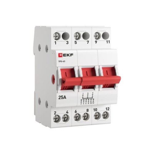 Переключатель трехпозиционный ТПС-63 3P 25А PROxima | код TPS325 | EKF фото 2