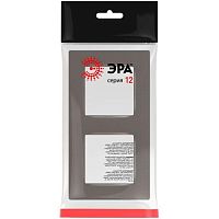 Рамка для розеток и выключателей Серия 12 12-5202-16 на 2 поста, Классик, титан | код Б0067733 | ЭРА