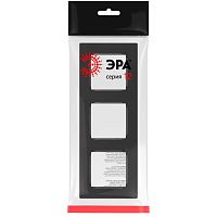 Рамка для розеток и выключателей Серия 12 12-5203-06 на 3 поста, Классик, чёрный | код Б0067694 | ЭРА