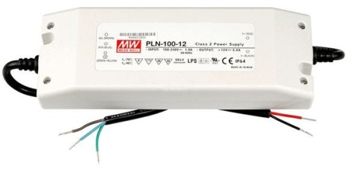 Источник питания AC-DC, 96Вт, IP64, вход 90…264В AC, 47…63Гц , ККМ, выход 48В рег.-15%/2A, рег. 3...-25%, изоляция 4250В AC, в кожухе 200х70,5х35мм, -30…+50С | код PLN-100-48 | MeanWell