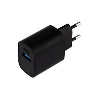 Сетевое зарядное устройство REXANT USB + Type-C, 5V, 2.4 A, черное | код 16-0297 | REXANT
