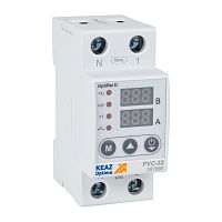 Реле напряжения OptiRel D PVС-32 с ЖК-дисплеем и контролем тока 32 А | код 357866 | КЭАЗ