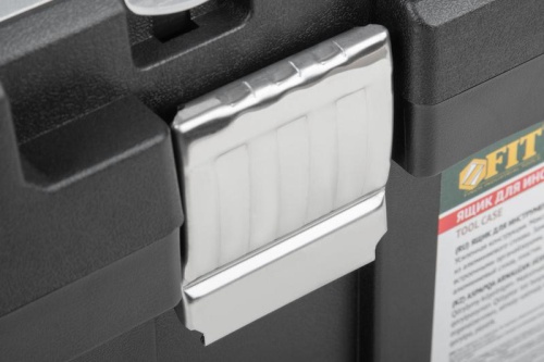 Ящик для инструмента пластиковый 17дюйм 440х240х210мм металл. замки. алюм. ручка FIT 65588 фото 8