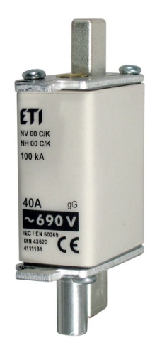 Предохранитель с ударной иглой NH-000_K/gG 40 A KOMBI 690V | код 004111181 | ETI