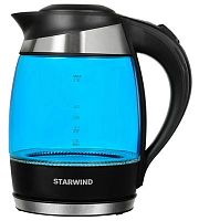 Чайник электрический Starwind SKG2216 1.8л. 2200Вт синий/черный (корпус: стекло) | код 935477 | STARWIND