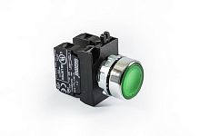 CM102DY Кнопка нажимная круглая зеленая (1НО+1НЗ) | код CM102DY | EMAS