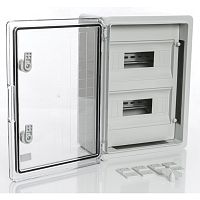 PP3114 Модульный пластиковый шкаф, IP65, УХЛ1., 300х400х170 на 24 модулей (12х2) Прз. Двр. | код PP3114 | Plastim