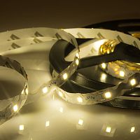 LED лента 12 В, 6 мм, S-образная плата, IP23, SMD 2835, 60 LED/m, цвет свечения теплый белый (3000 К) | код 141-526 | LAMPER