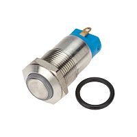 Кнопка антивандальная 12 12В Б/Фикс (4с) OFF-(ON) синяя REXANT | код 36-3211 | REXANT