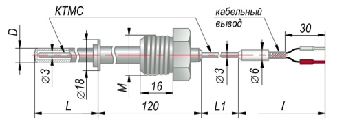 Преобразователь термоэлектрический ДТПL254-07.60/60/2,0К | код 150831 | ОВЕН