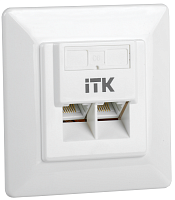 Розетка компьютерная 2-м СП RJ45 кат.6 UTP | код CS2-1C06U-2-1 | ITK