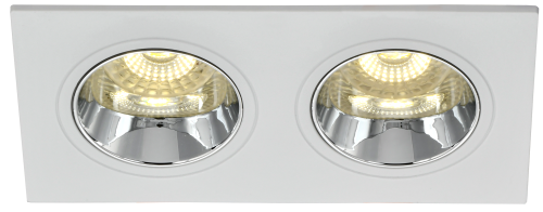 Светильник 4108 встр. поворотн. 2хGU10 белый/хром пласт. IEK | код LT-UVB0-4108-GU10-2-K23 | IEK фото 2