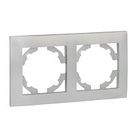 Валенсия Рамка 2-местная сталь | код EWM-G-302-30 | EKF
