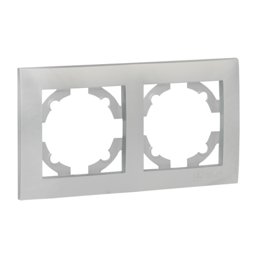 Валенсия Рамка 2-местная сталь | код EWM-G-302-30 | EKF Валенсия Рамка 2-местная сталь | код EWM-G-302-30 | EKF