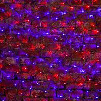 Гирлянда Сеть 2х1,5м, черный ПВХ, 288 LED Красные/Синие | код 215-023 | NEON-NIGHT