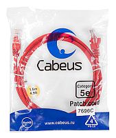 Cabeus PC-UTP-RJ45-Cat.5e-0.15m-RD-LSZH Патч-корд U/UTP, категория 5е, 2xRJ45/8p8c, неэкранированный, красный, LSZH, 0.15м | код 9510c | Cabeus