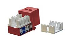 Hyperline KJ9-8P8C-C5e-90-RD Вставка Keystone Jack RJ-45(8P8C), категория 5e, красная | код 432655 | Hyperline