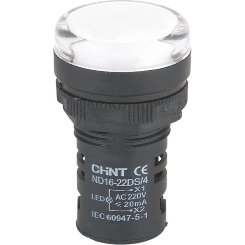 Индикатор ND16-22DS/2C белый, компактный, встр. резистор, IP65 АС/DC24В (R) (CHINT) | код 828112 | CHINT